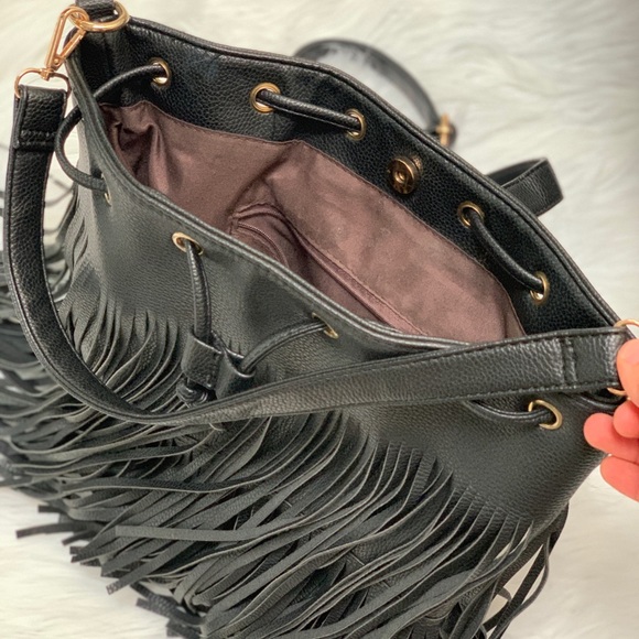 @MelisseandCo.Fashion Leather Fringe Backpack/Tote - Picture 3 of 5